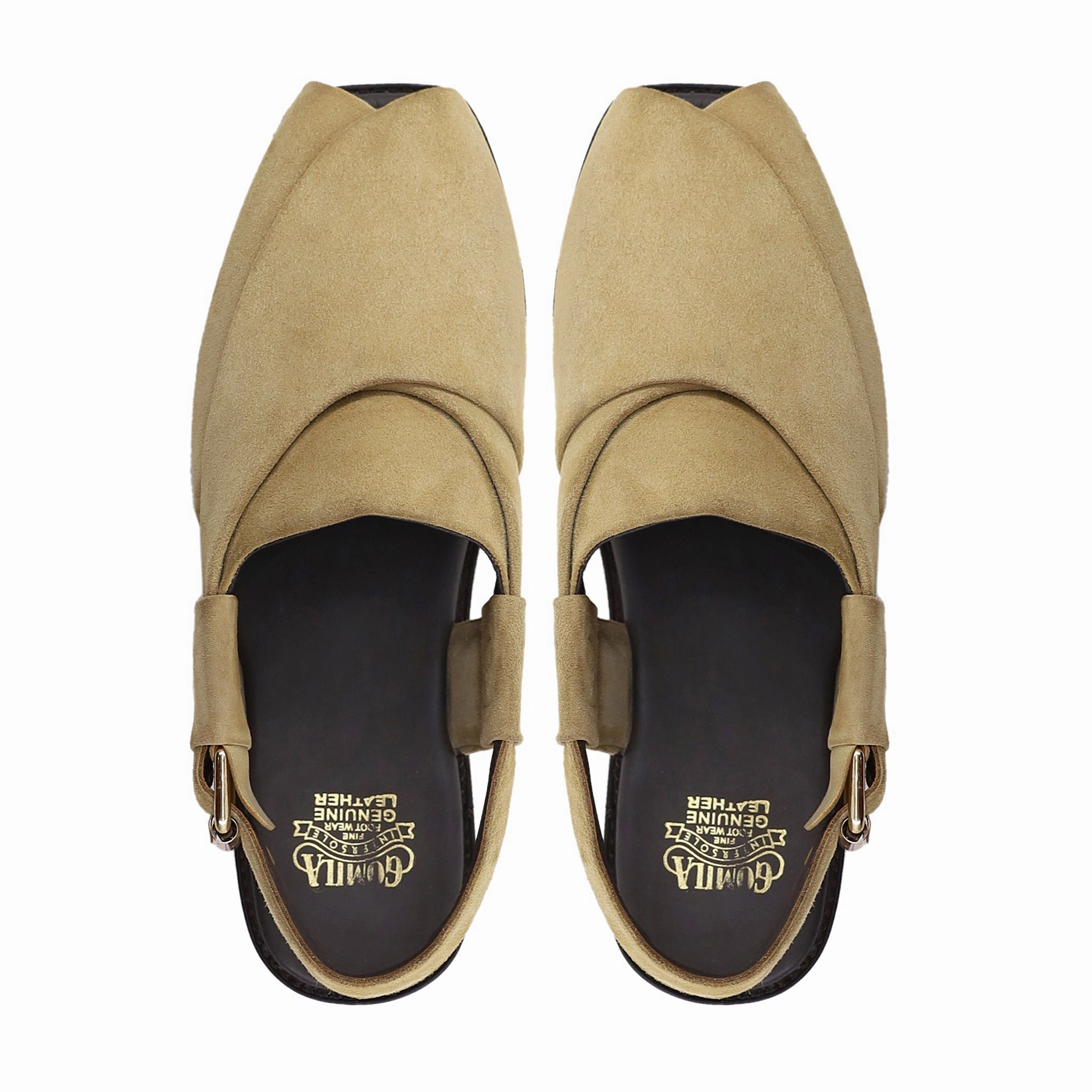 Harlan - Men's Camel Kid Suede Sandal Boho Wedge Sandals