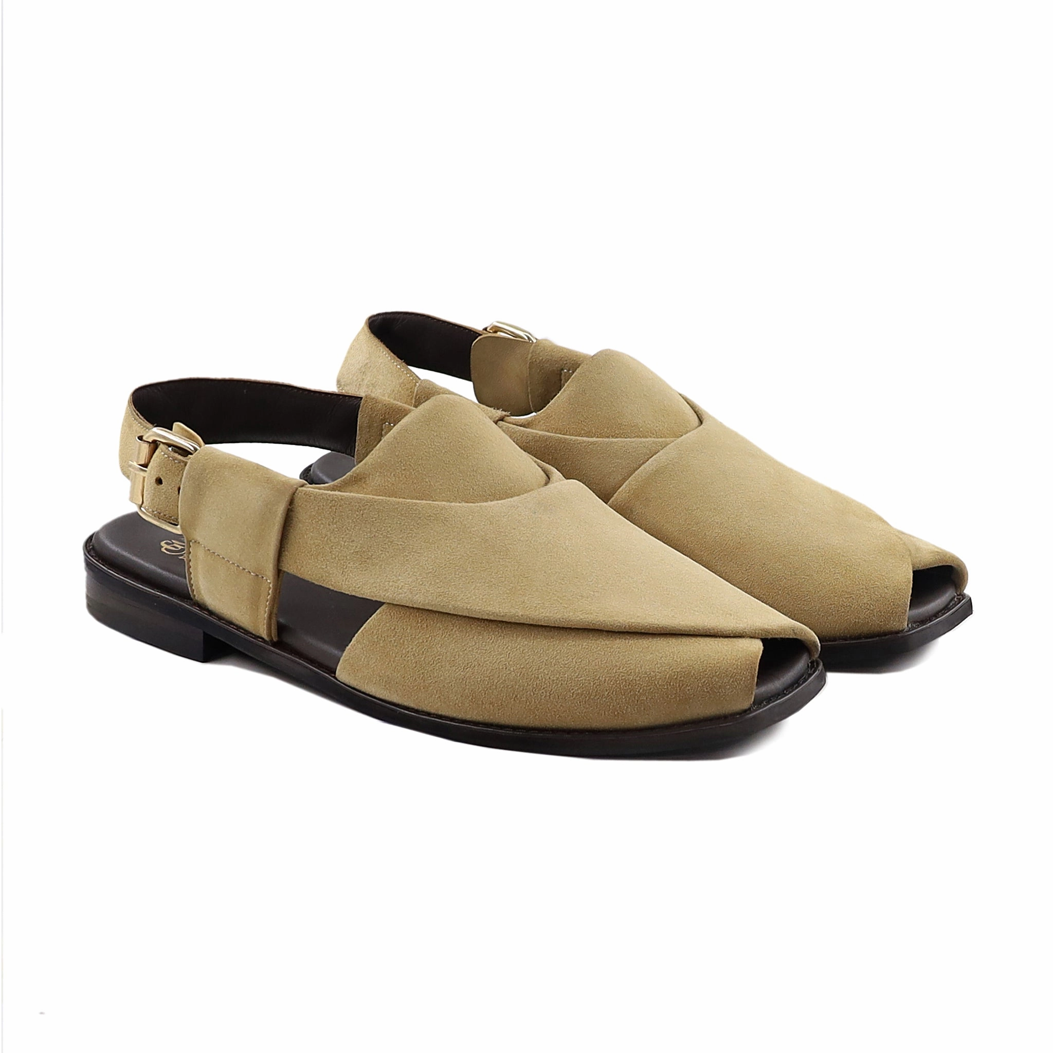 Harlan - Men's Camel Kid Suede Sandal Sandals Men