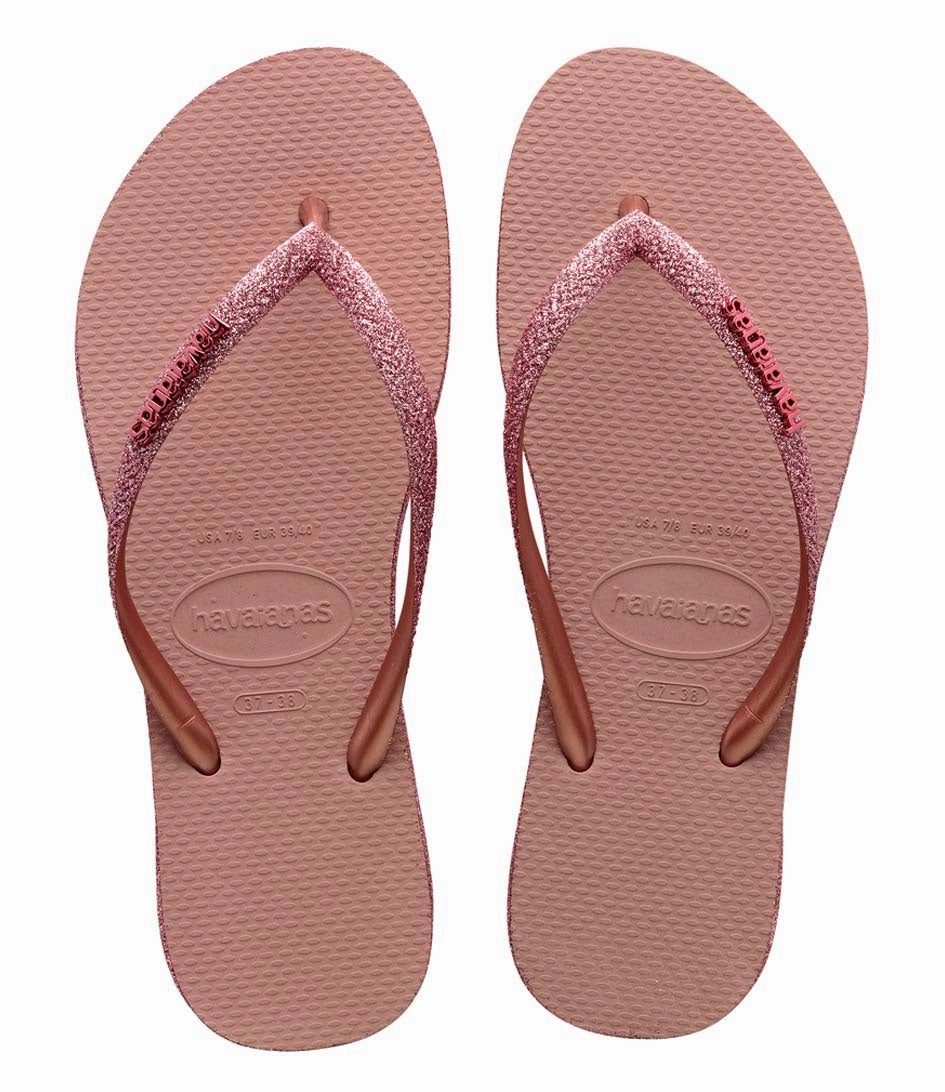 HAVAIANAS SLIM SPARKLE II - CROCUS ROSE.GOLDEN BLUSH Byu Flip Flops