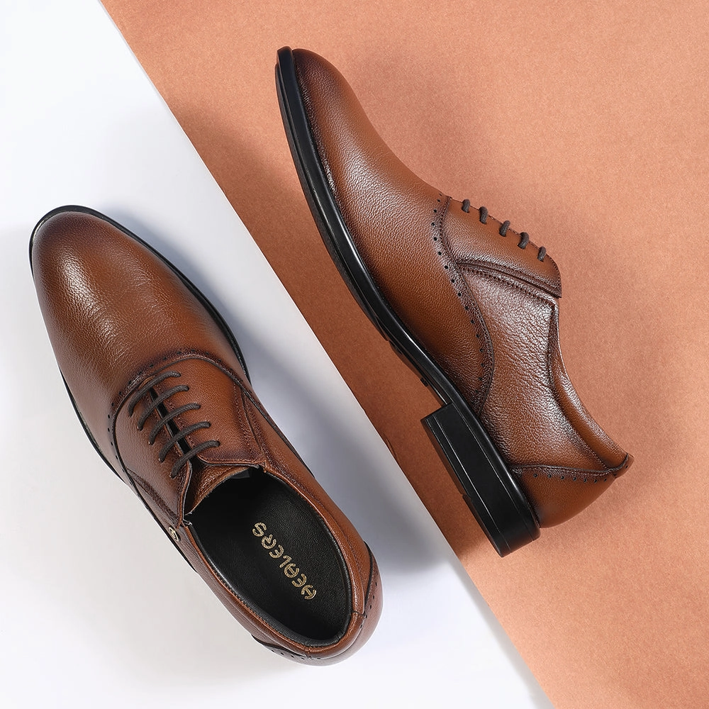 Healers Tan Formal Lacing Oxford Shoes For Men U993-18 By Liberty Best Shoes For Diabetics