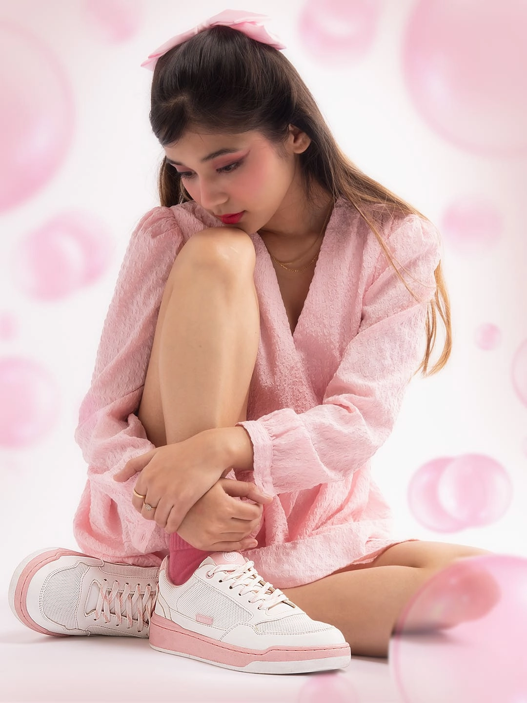 Transport Shoes Bacca Bucci Womens Vibe City Sneakers  Lavender and Blush Pink