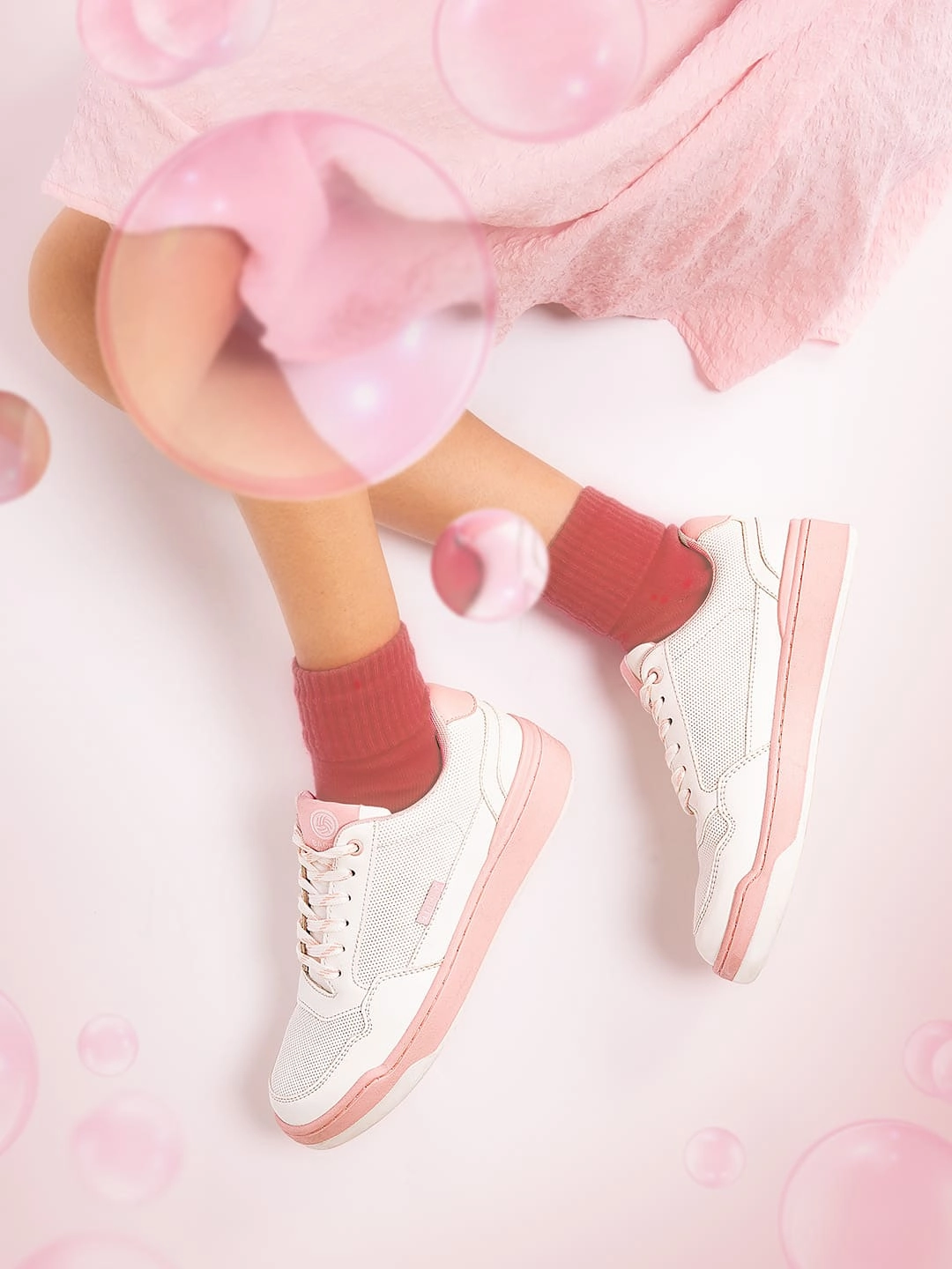 Hallux Rigidus Bacca Bucci Womens Vibe City Sneakers  Lavender and Blush Pink