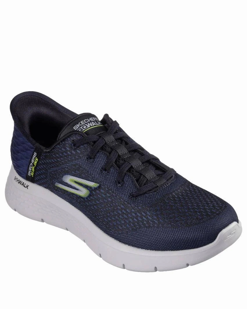SLIP-INS: GO WALK FLEX - NEW WORLD - NAVY LIME Shoes Fort Collins