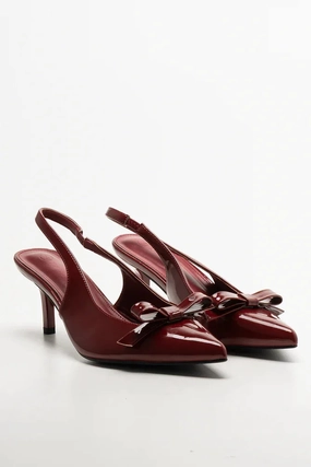 Near Me On Sale Pointy Bow Slingback Heel Burgundy