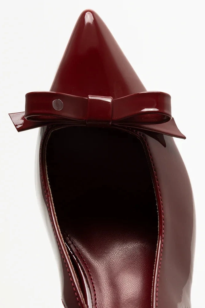 Costa Rica Pointy Bow Slingback Heel Burgundy