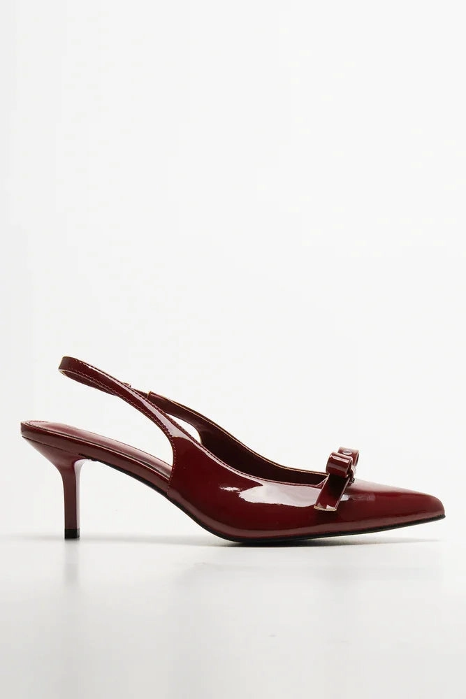 Pointy Bow Slingback Heel Burgundy Price In Philippines