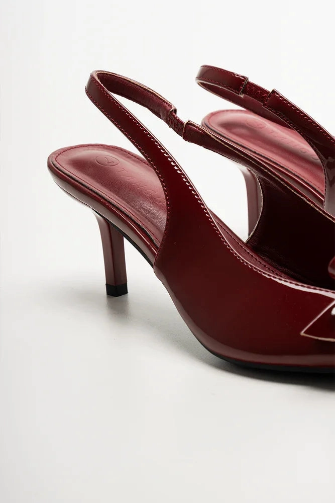 Shoes For Male Nurses Pointy Bow Slingback Heel Burgundy