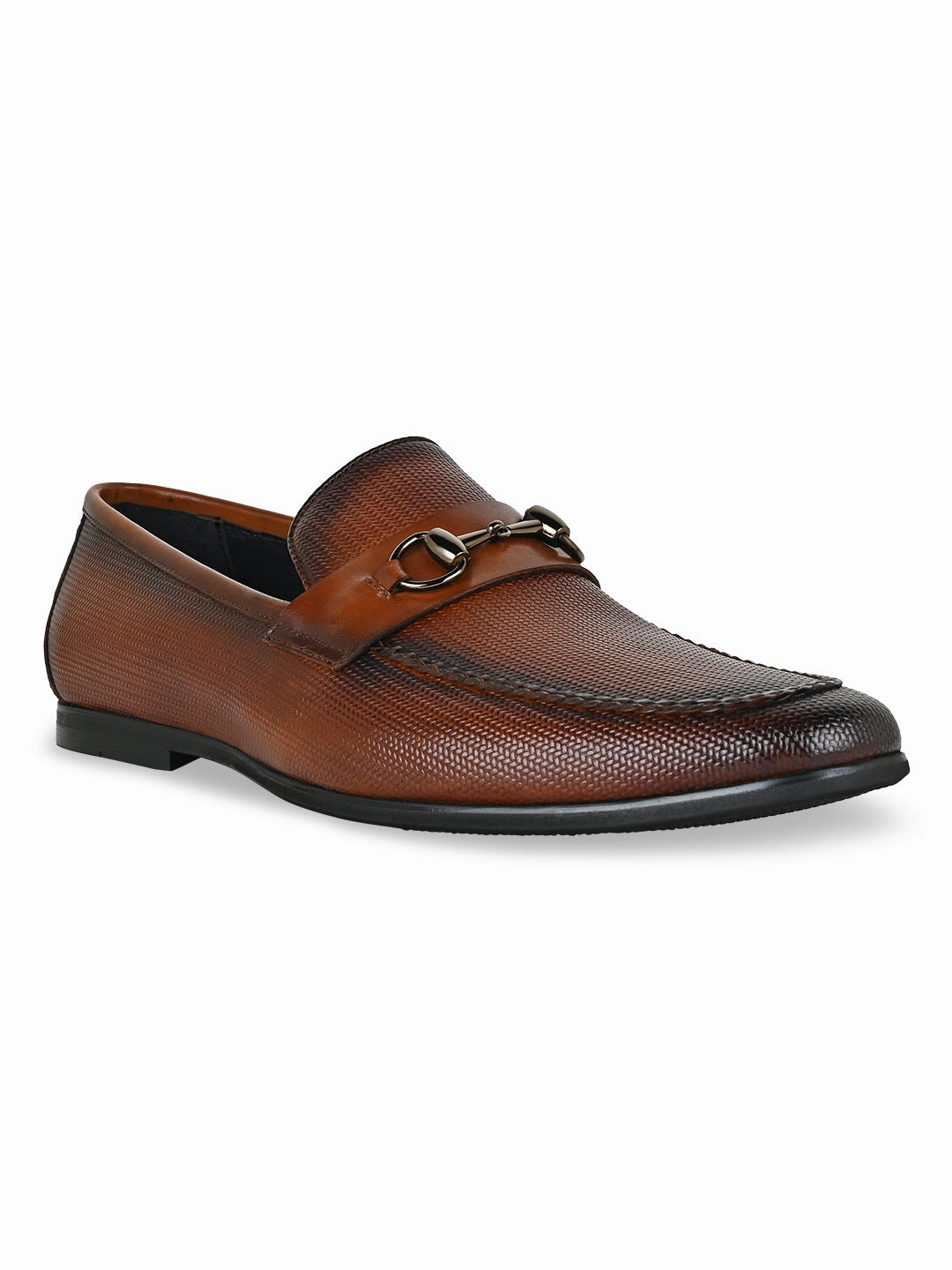 Country Origin Imperio By Regal Tan Men Textured Leather Formal Slip Ons