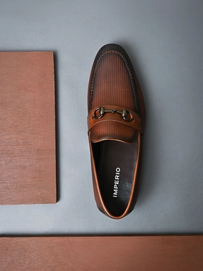 Shoes Goretex Imperio By Regal Tan Men Textured Leather Formal Slip Ons