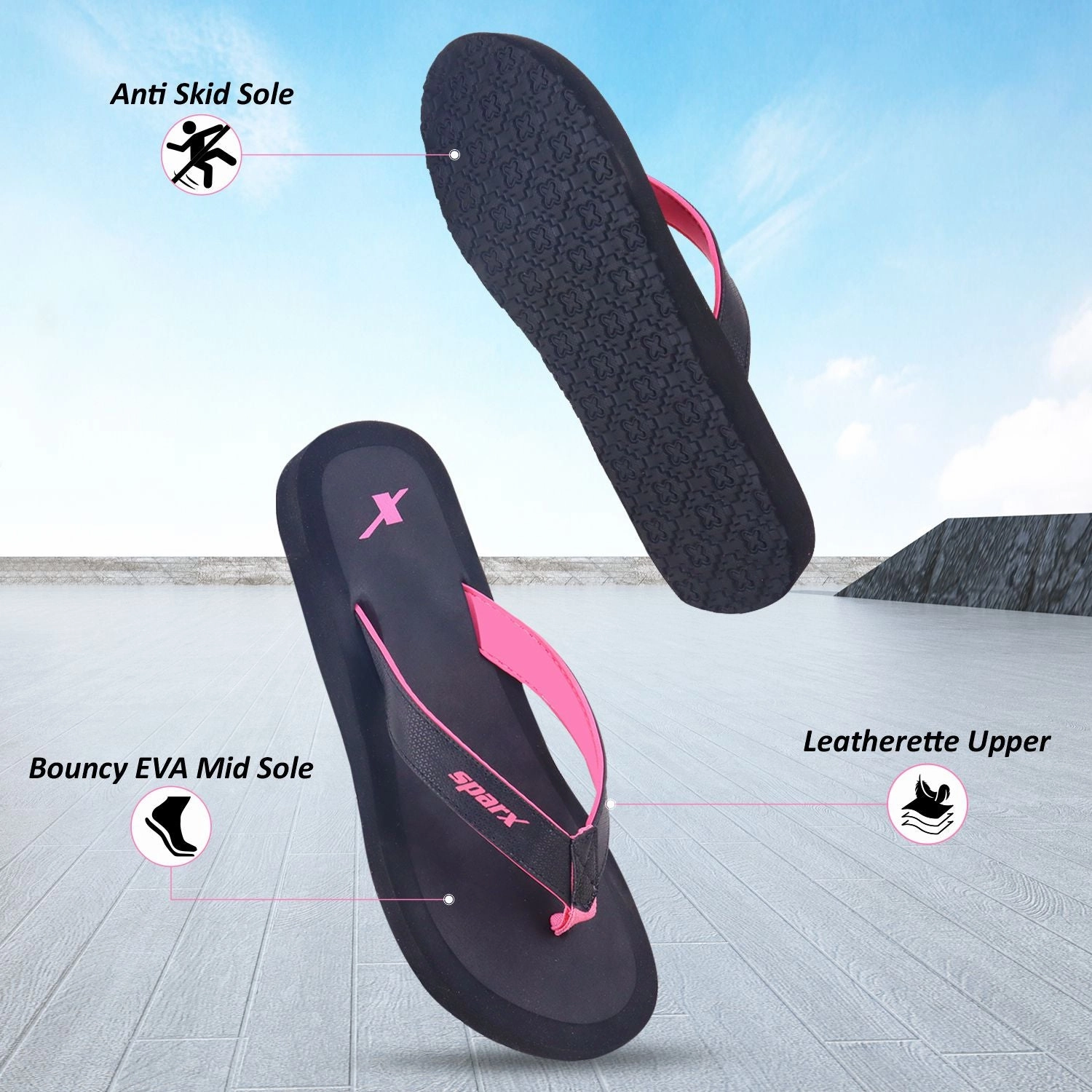 Leather Sandals Closed Toe Flip Flops for Women SFL 630