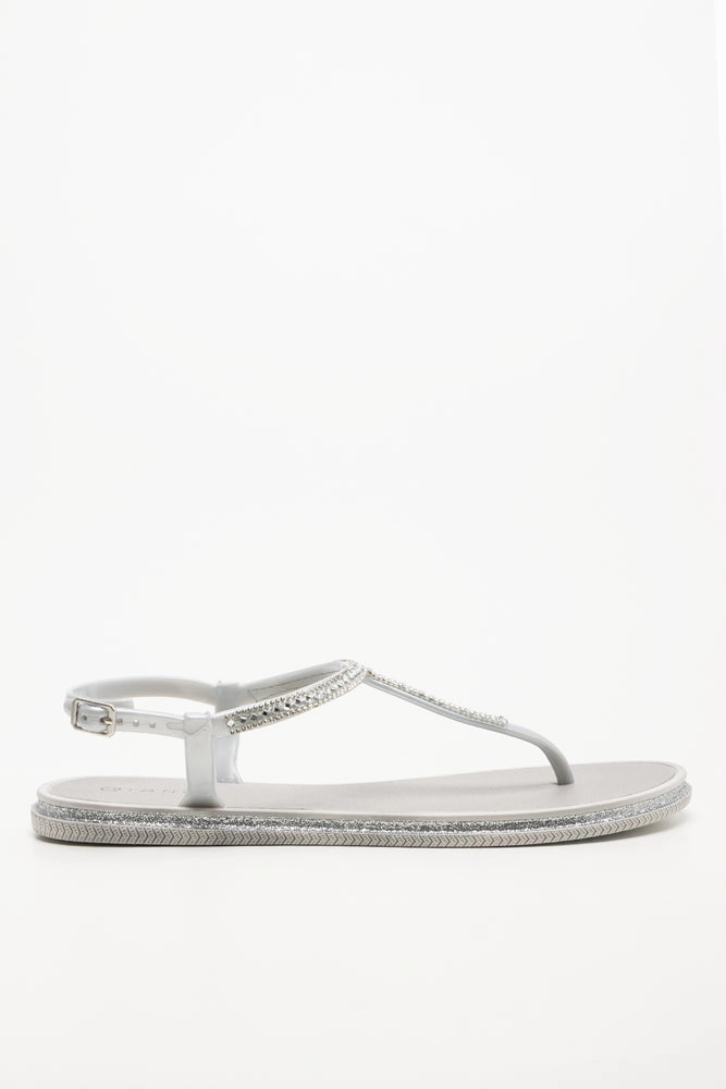 Jelly Thong Sandals Light Grey Burberry Sandals