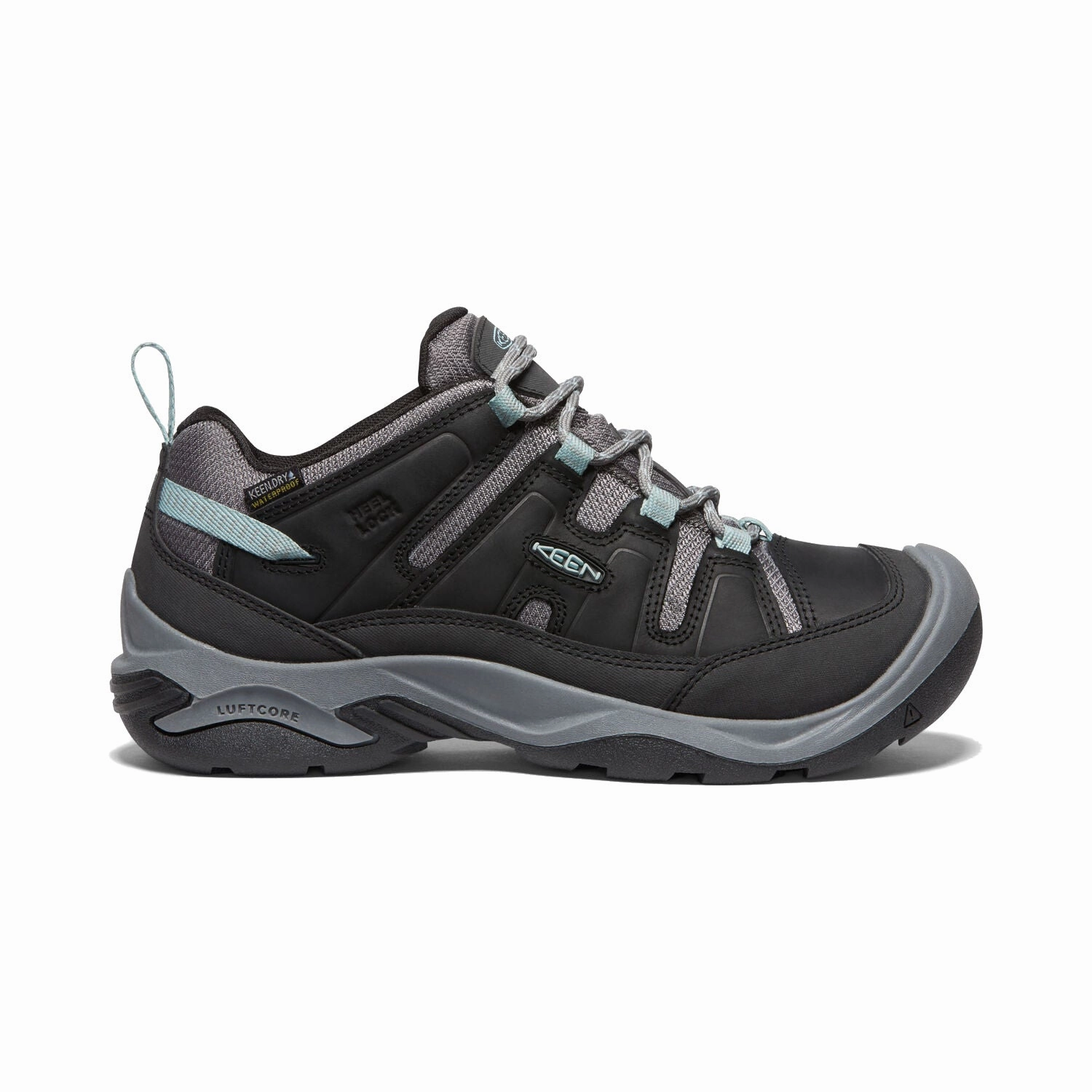 Keen Women's Circadia Waterproof Boot - Black/Cloud Blue Rock Plate Hiking Shoes