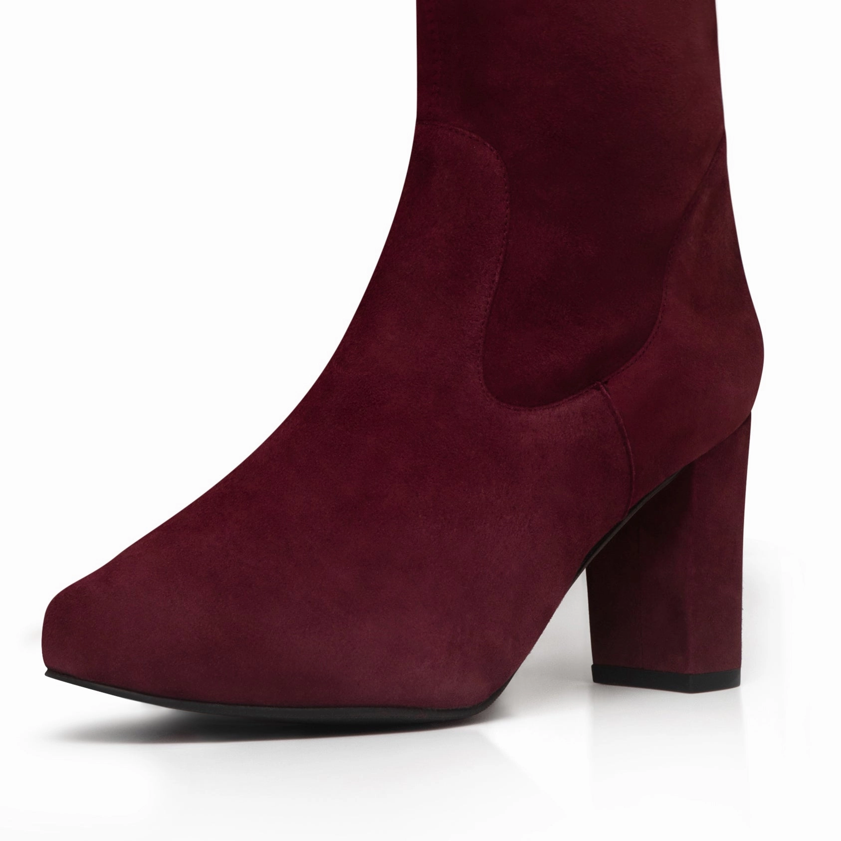 Lydia Extra-Wide Fit Knee High Boots - Claret Suede