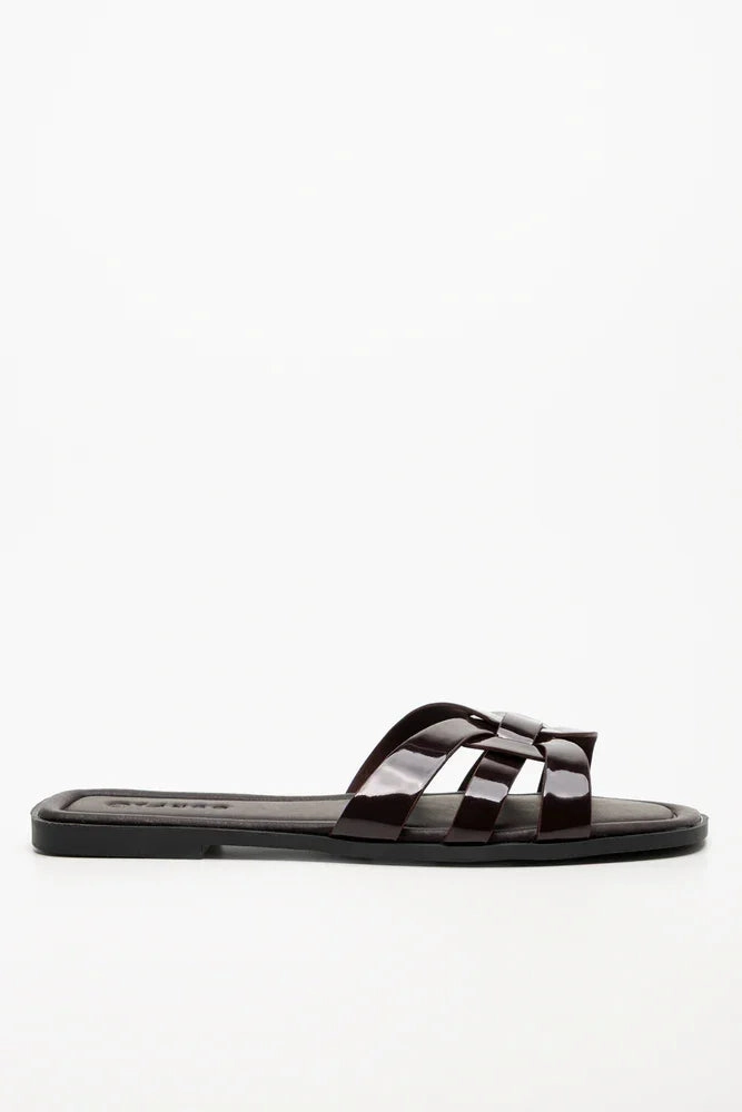 Knot Mule Sandals Burgundy Studded Sandals