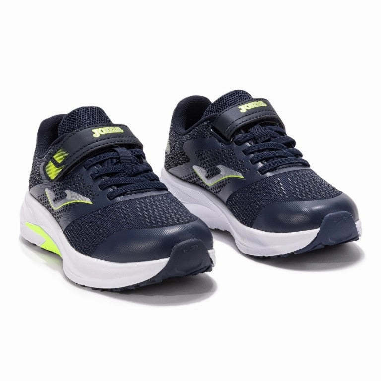 Joma Speed Junior Velcro Boys Running Shoes Navy Yellow Asic Running Shoes For Overpronators