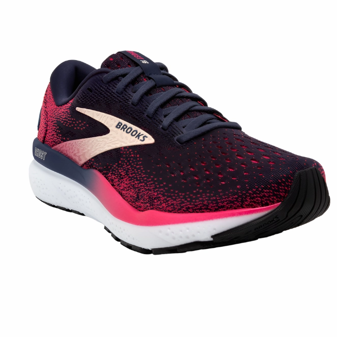 Amazon Running Shoes Brooks Women's Ghost 16 Sneaker - Peacoat/Raspberry/Apricot