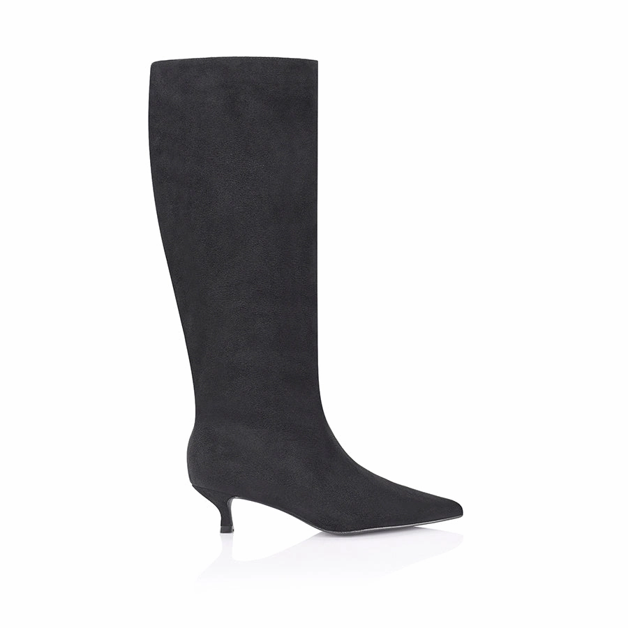 Wally Knee High Boot Lucila Knee High Boots - Black Micro