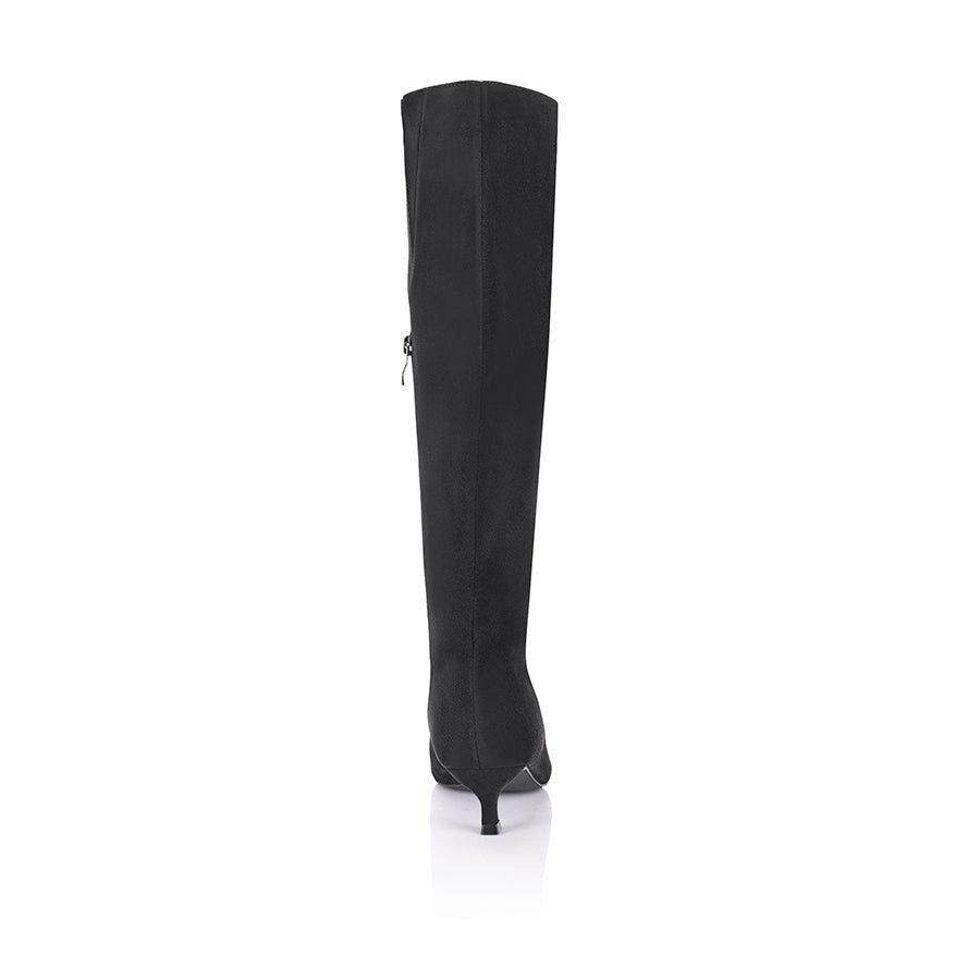 Knee High Boots With Mid Heel Lucila Knee High Boots - Black Micro