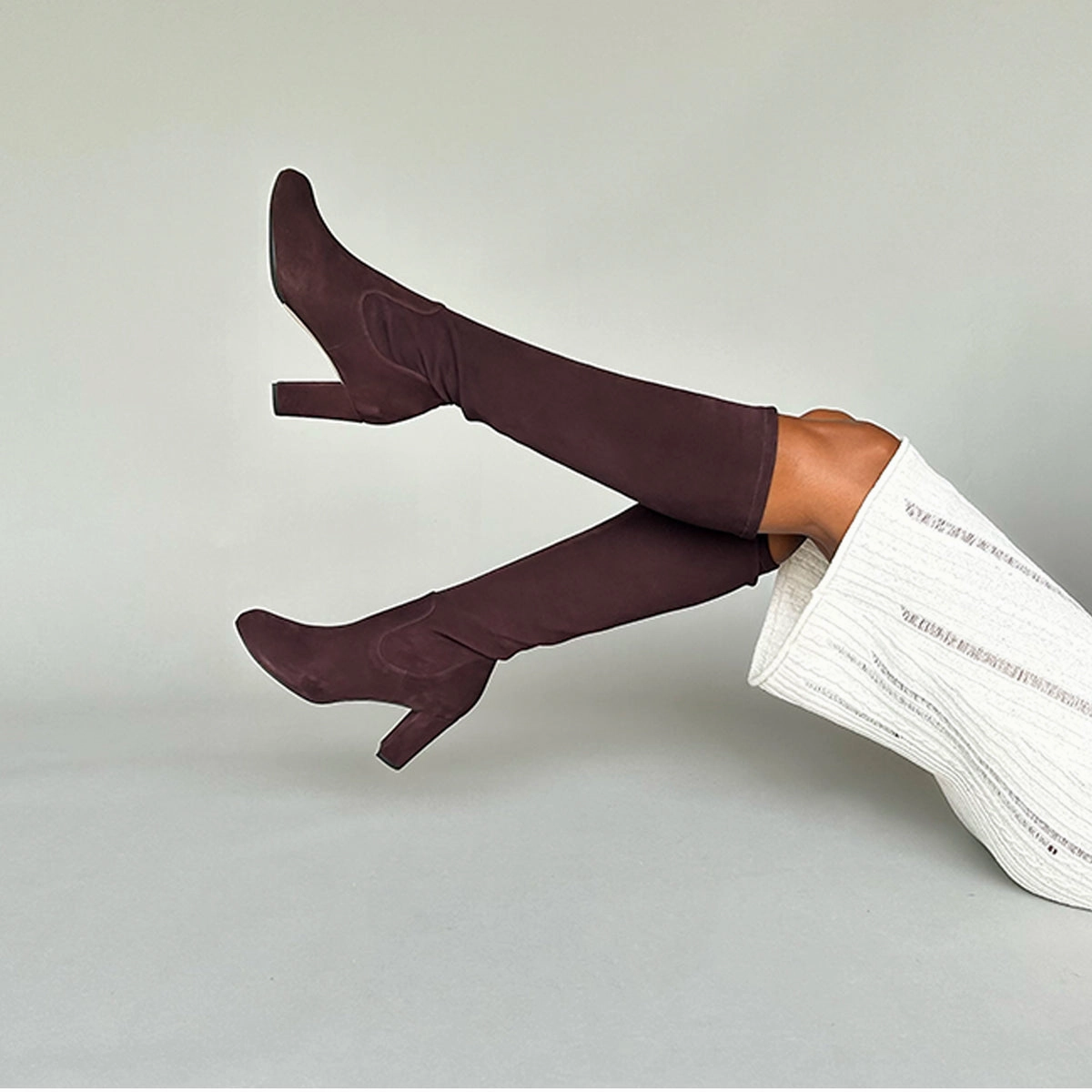 Exotic Knee High Boots Lydia Extra-Wide Fit Knee High Boots - Brown Suede