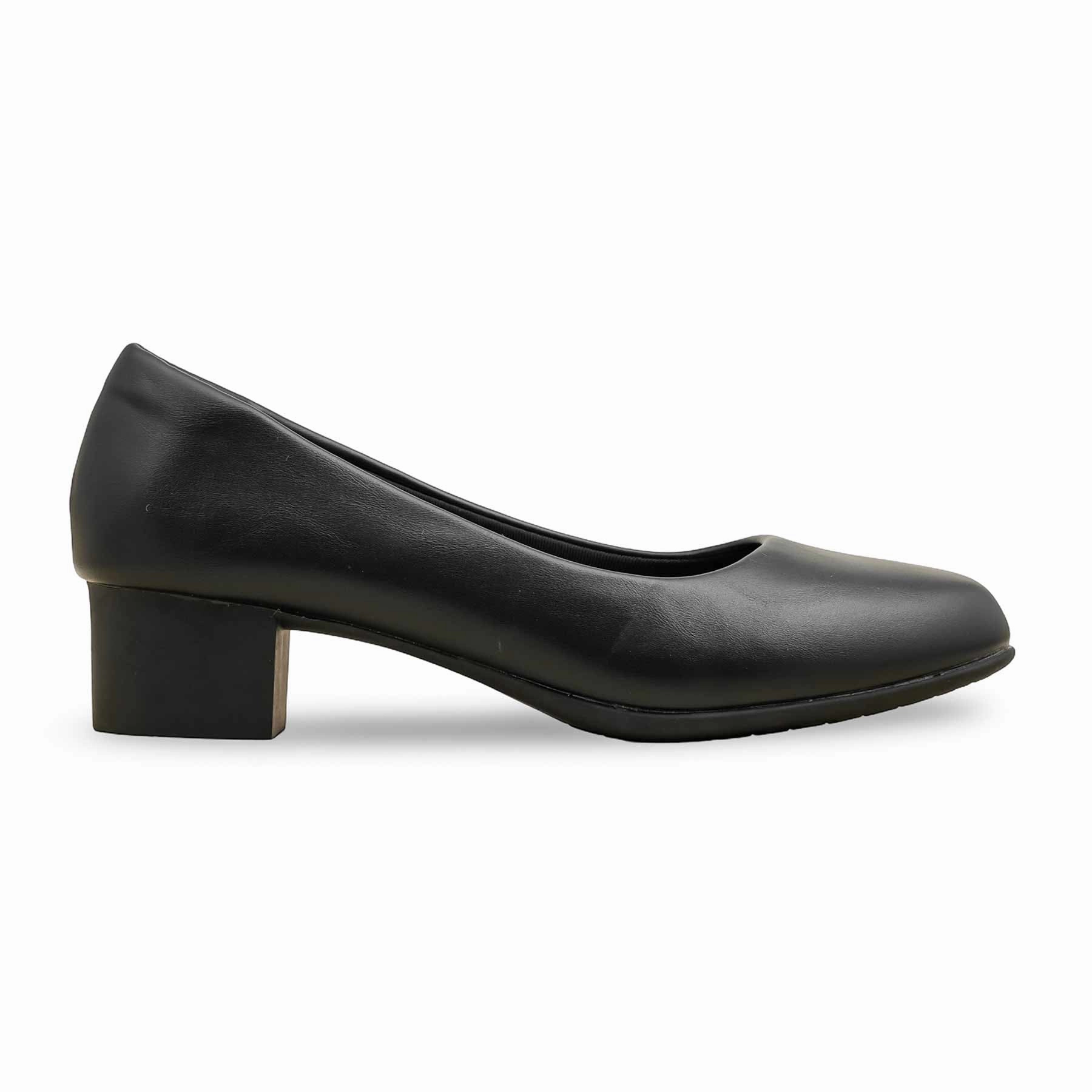 Black Court Shoes For Women WN7509 Leather
