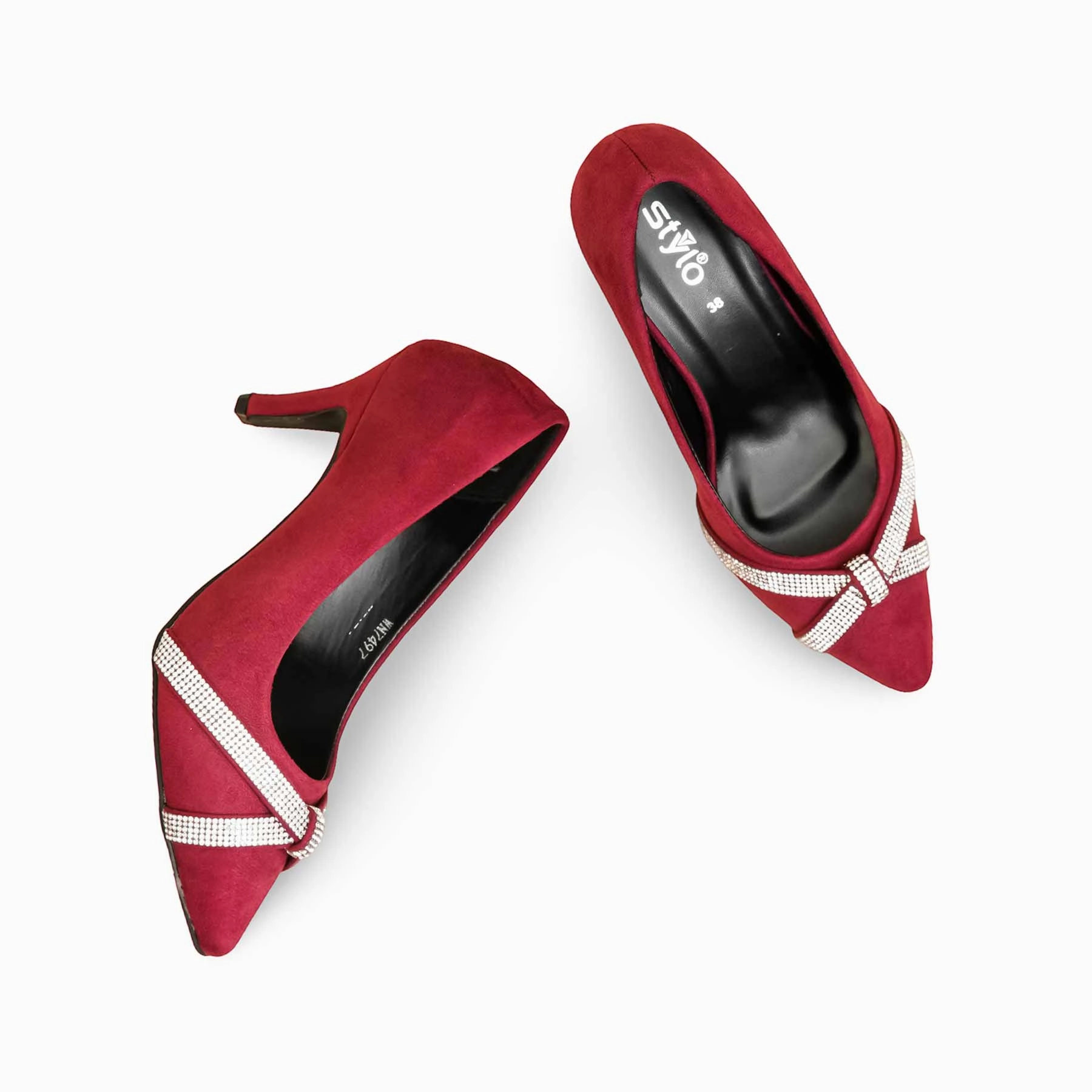 Slip Resistant Maroon Court Shoes For Women WN7497