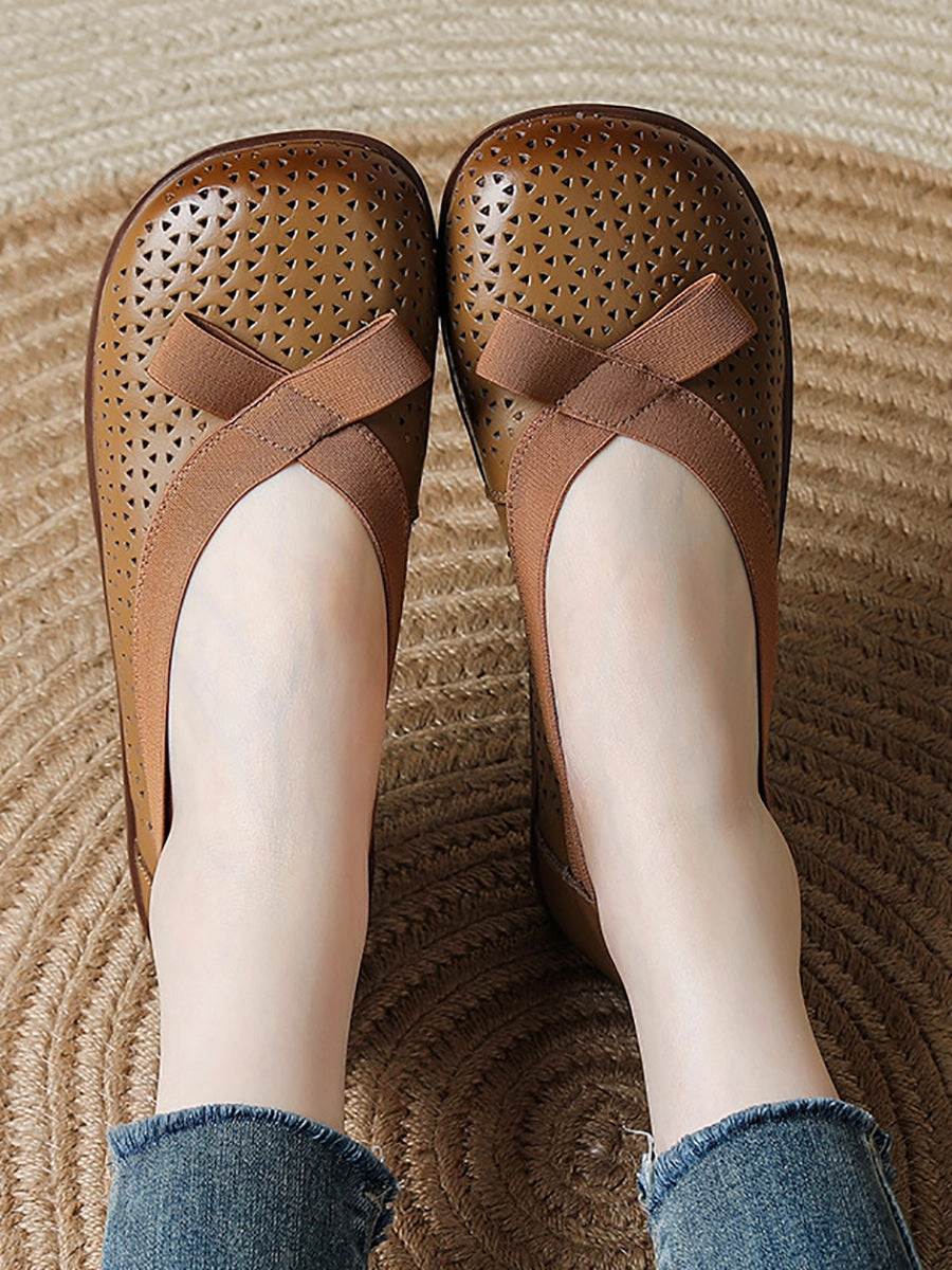 Genuine Leather Women Shoes Casual Soft Flat Best Shoes For Standing And Walking All Day