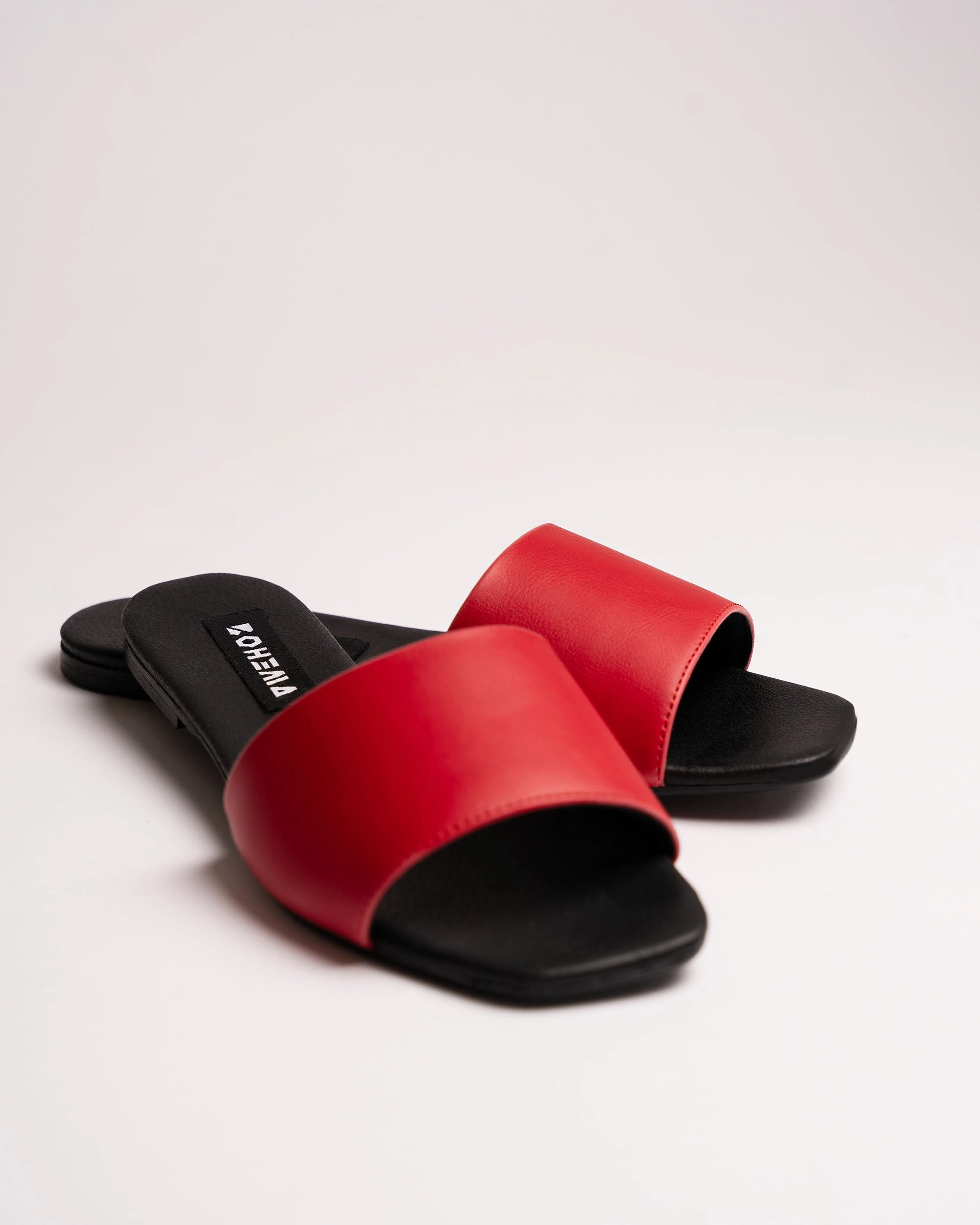 Flip Flops Uncomfortable Mellow Slides Red vegan slides made of corn leather