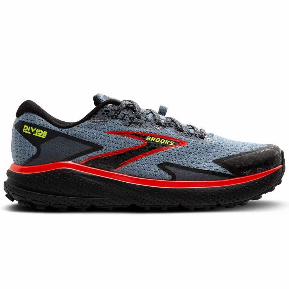 Men's Brooks Divide 5, Citadel/Ebony/Lime, 7 D Medium Endorphin Trail Health Care Professional Shoe