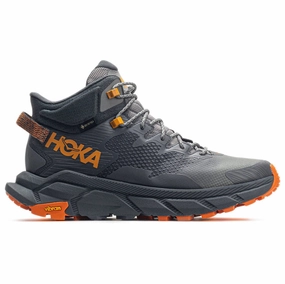 Men's Hoka Trail Code GTX, Castlerock/Persimmon Orange, 11 D Medium Low Drop Trail Shoes