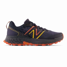 Men's New Balance Fresh Foam X Hierro V7, Thunder/Vibrant Orange/Vibrant Apricot, 11 2E Wide Camel Active Hiking Shoes