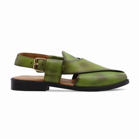 Mercado - Men's Burnish Green Calf Leather Sandal Sandals Hawaii
