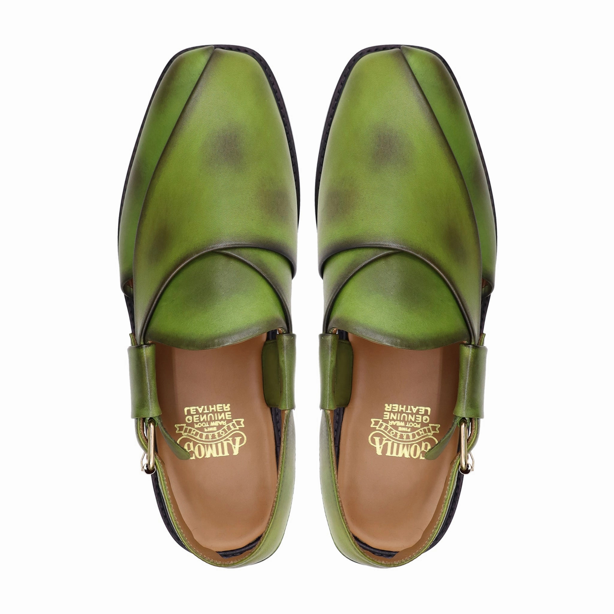 Mercado - Men's Burnish Green Calf Leather Sandal Footjoy Golf Sandals