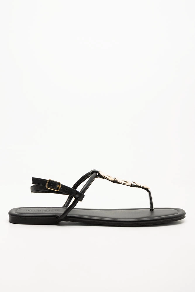 Metal Trim Thong Sandal  Black Sandals Antigua Reviews