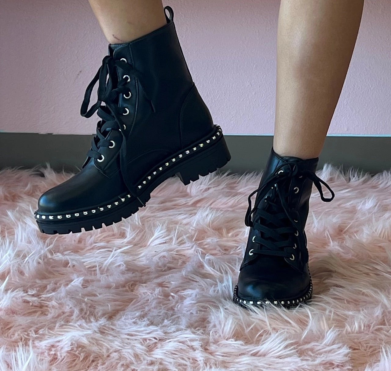 Mid Rise Combat Boots MIRA-4 Black Combat Boots