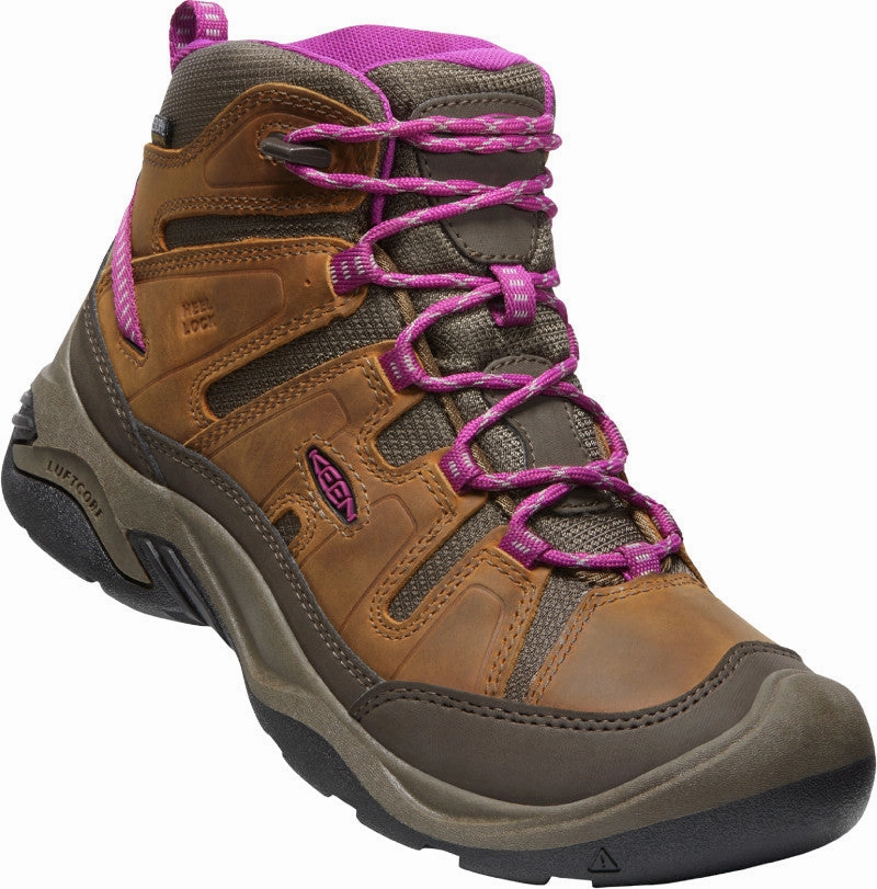 KEEN Women's Circadia Mid Waterproof - Syrup/Boysenberry American Made Hiking Shoes