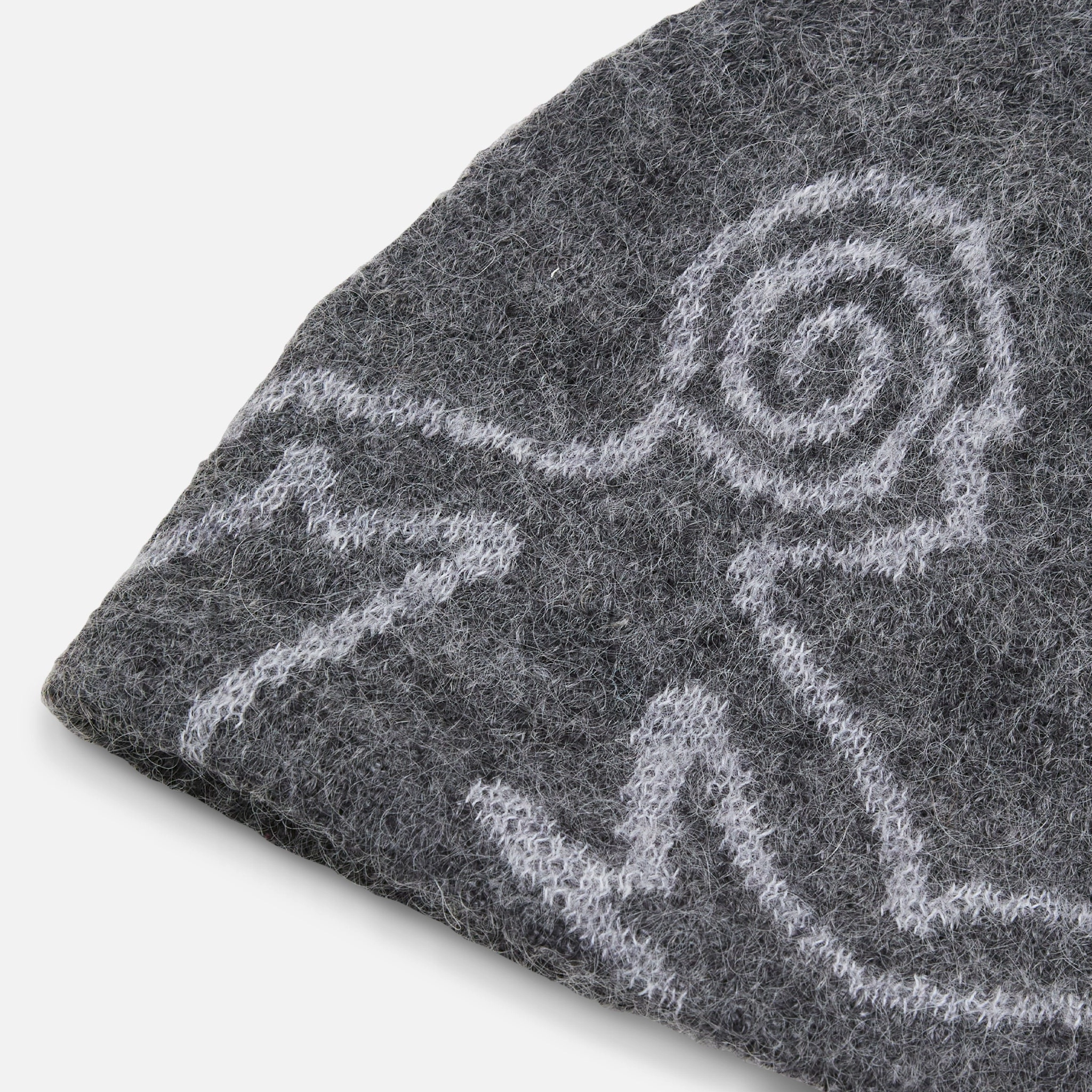 Moscot Mohair Mixed Knit Beanie Dark Grey Narrow Hiking Shoes