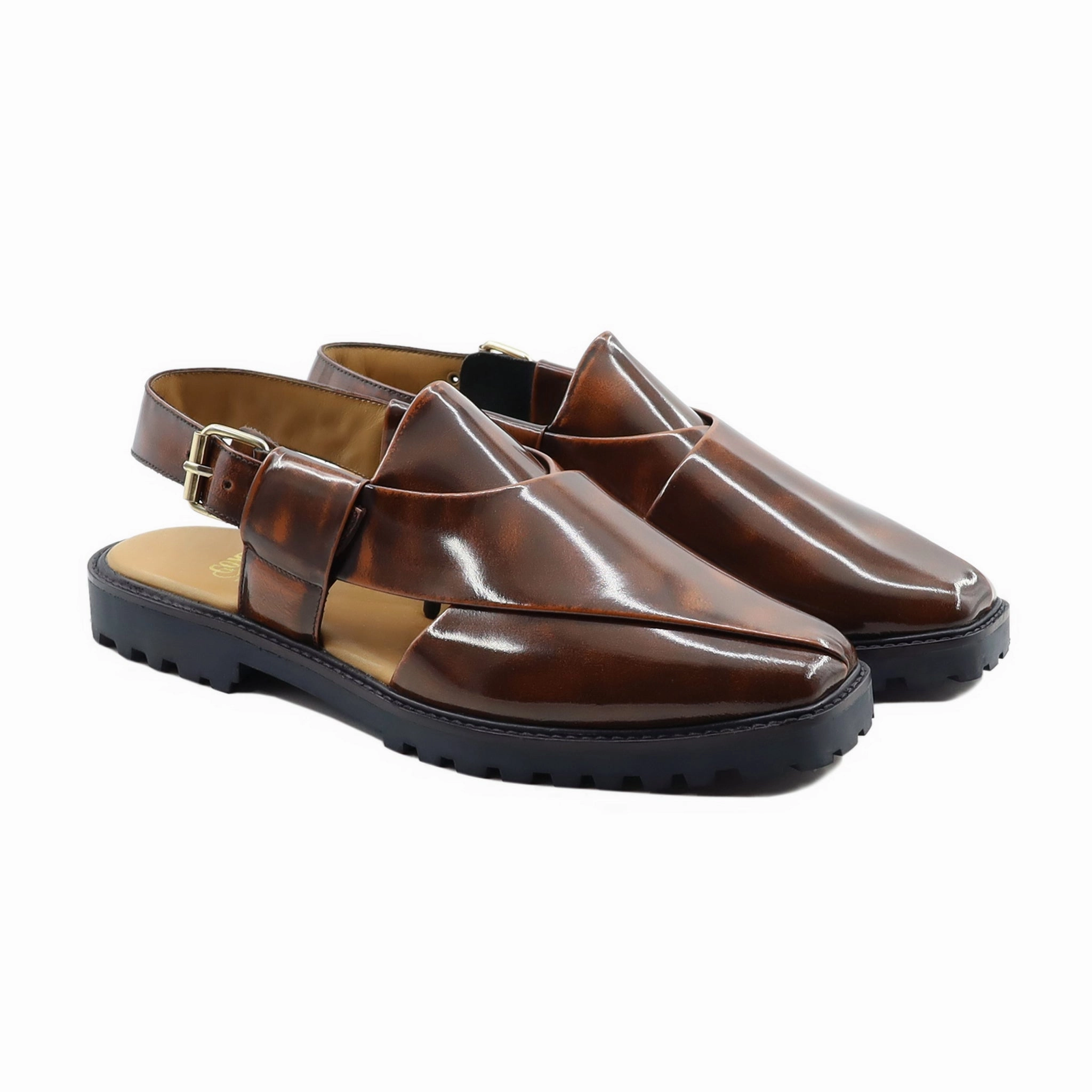 Lagos - Men's Burnish Brown Box Leather High Shine Sandal Good Sandals
