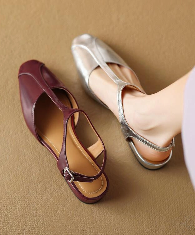 Sandals Golf Mulberry Sandals Cowhide Leather Beautiful Splicing Hollow Out AP1026