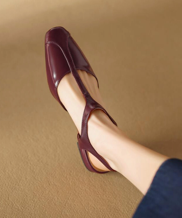 Mulberry Sandals Cowhide Leather Beautiful Splicing Hollow Out AP1026 Heeled Thong Sandals