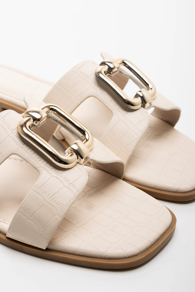 Platform Closed Toe Sandals Mule Sandal Natural