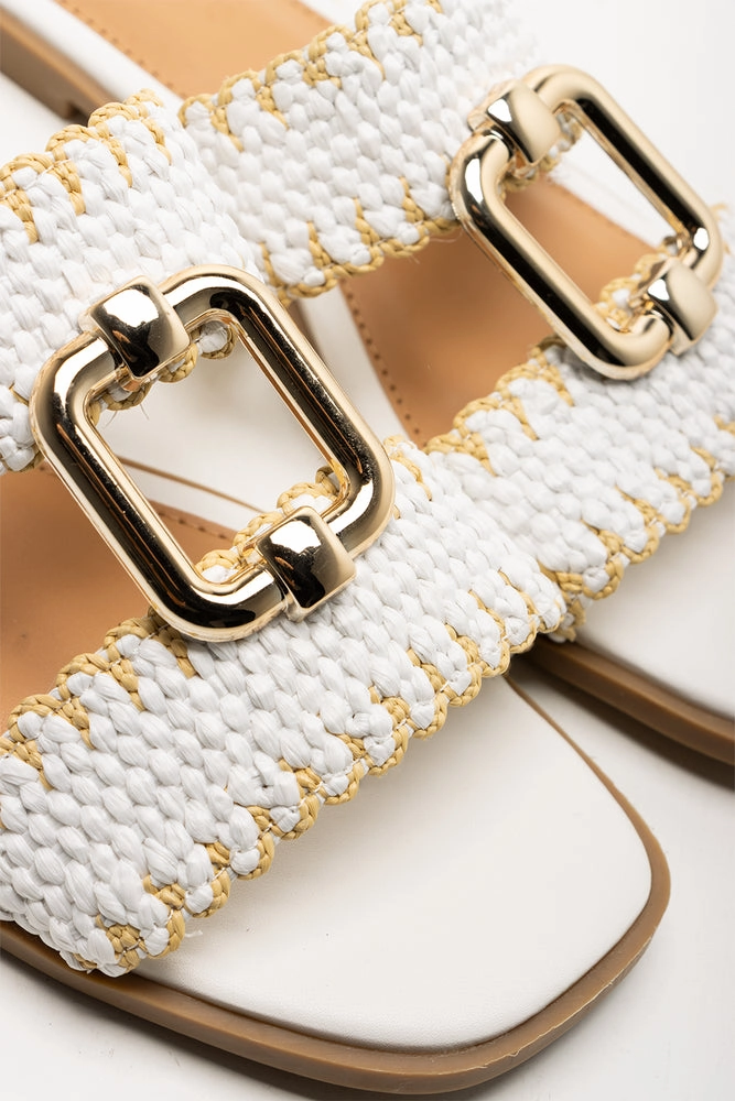 Cowboy Sandals Mule Sandals White