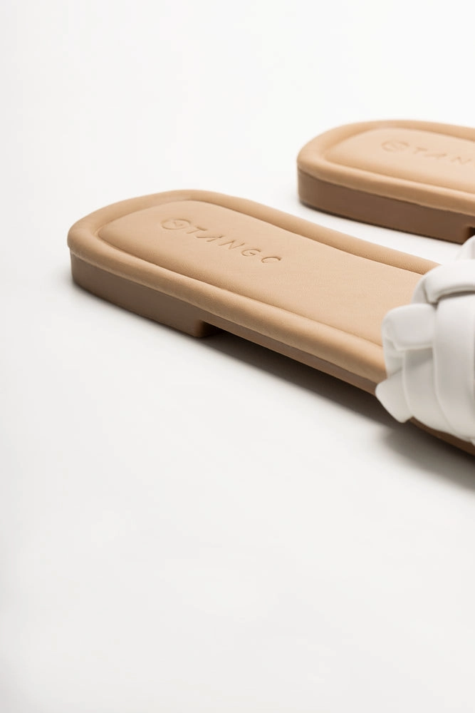 Weave Mule Sandal White Platform Fisherman Sandals