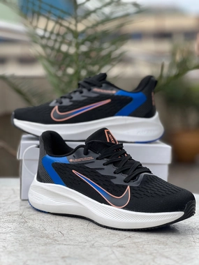 Nike Air Zoom Running Shoes-Black with Blue & Orange Accents Nike Sb Skateboard Shoes