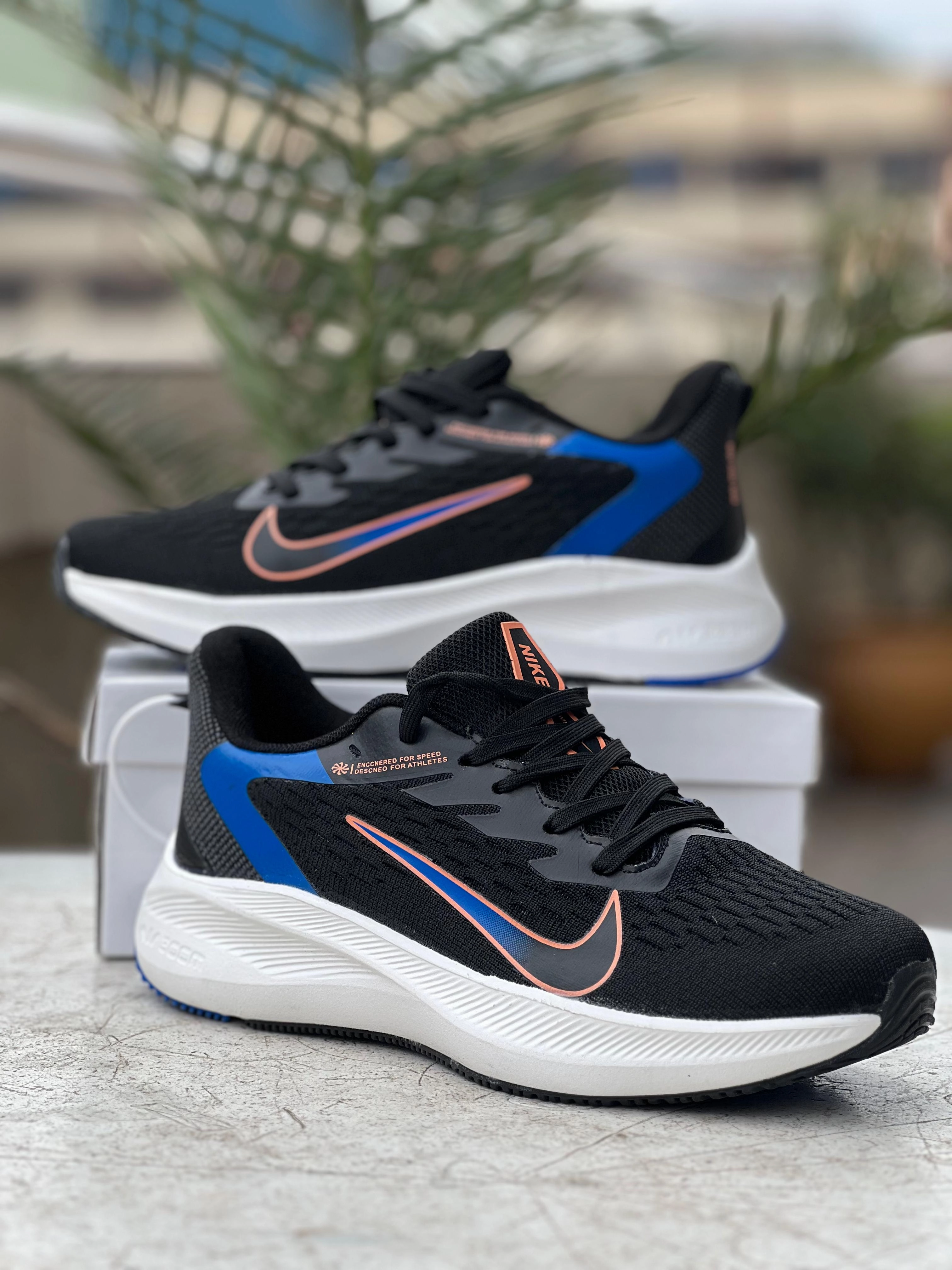 Nike Air Zoom Running Shoes-Black with Blue & Orange Accents Nike Disney Shoes