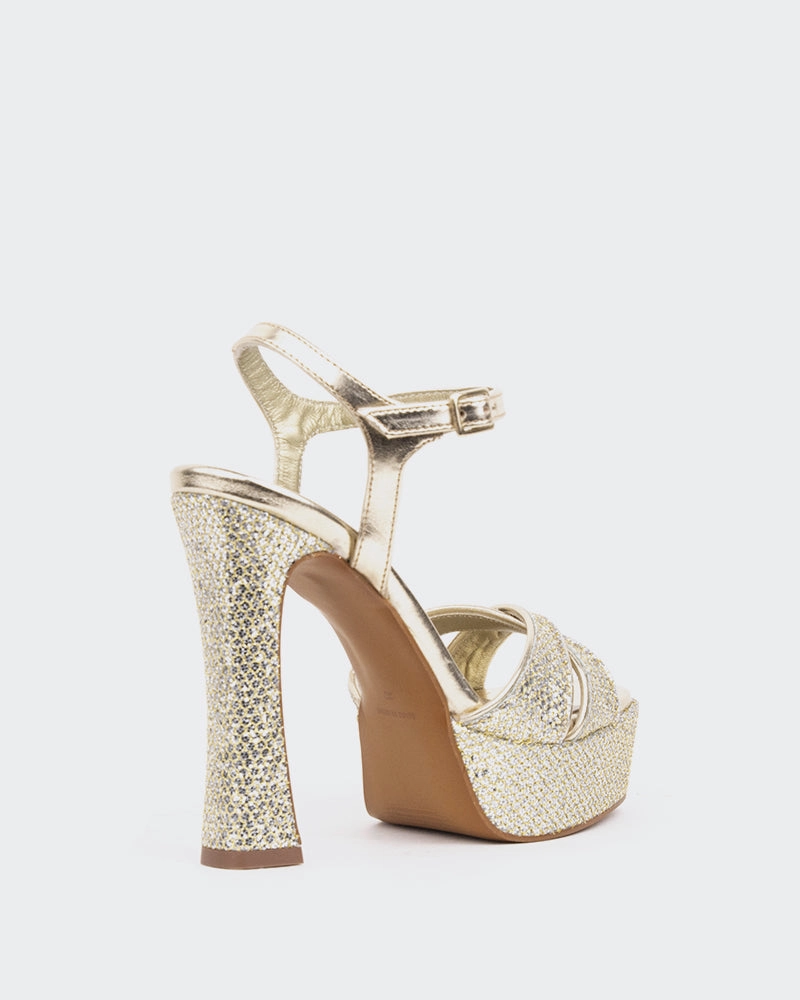 Moumba, Silver Sequins/Pail.Argent Kitten Heel Sandals