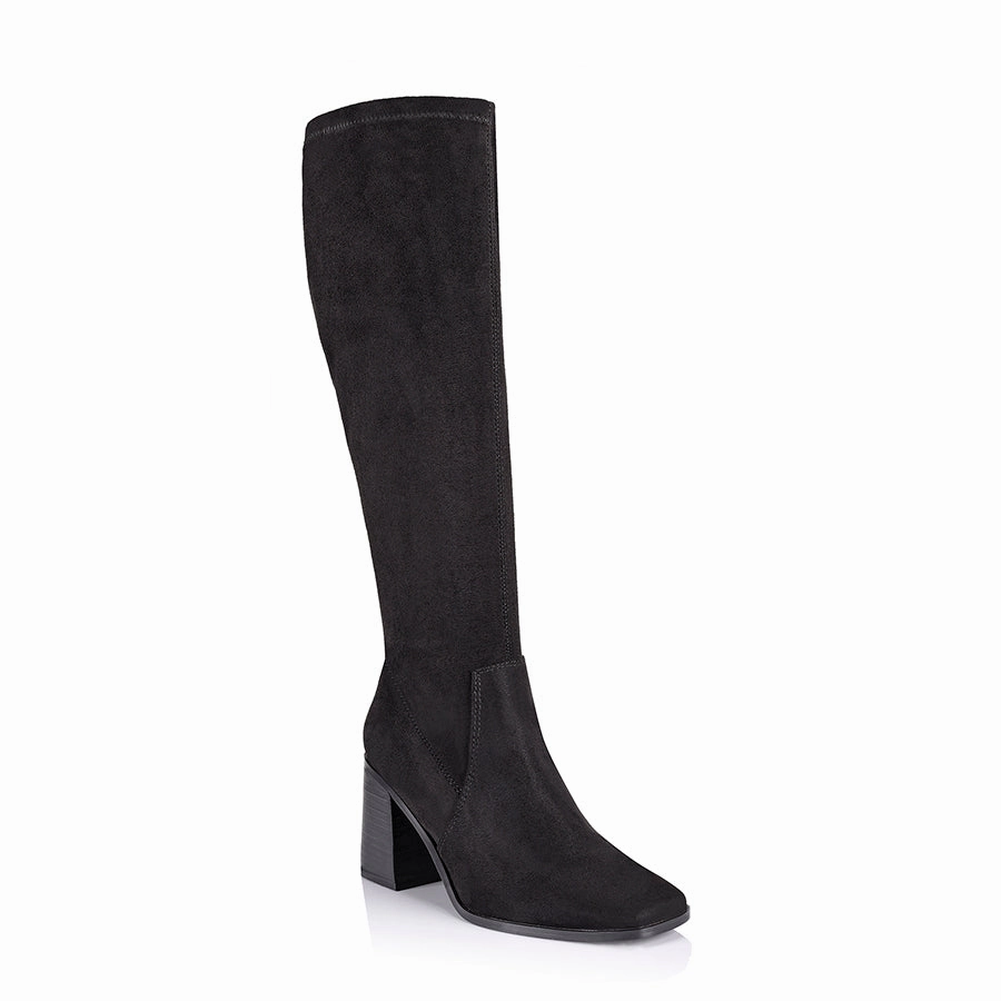 Waterproof Knee High Leather Boots Linden Knee High Boots - Black Micro