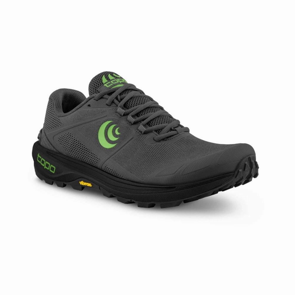 Topo Athletic Men's Terraventure 4 - Dark Grey/Green Shoes Barefoot Barefoot Hiking Shoes