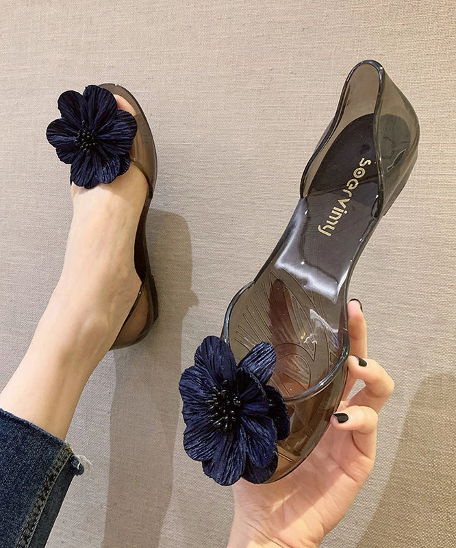 Stylish Cute Black Floral Splicing Clear Walking Sandals AP1010 Sandals From Aldo