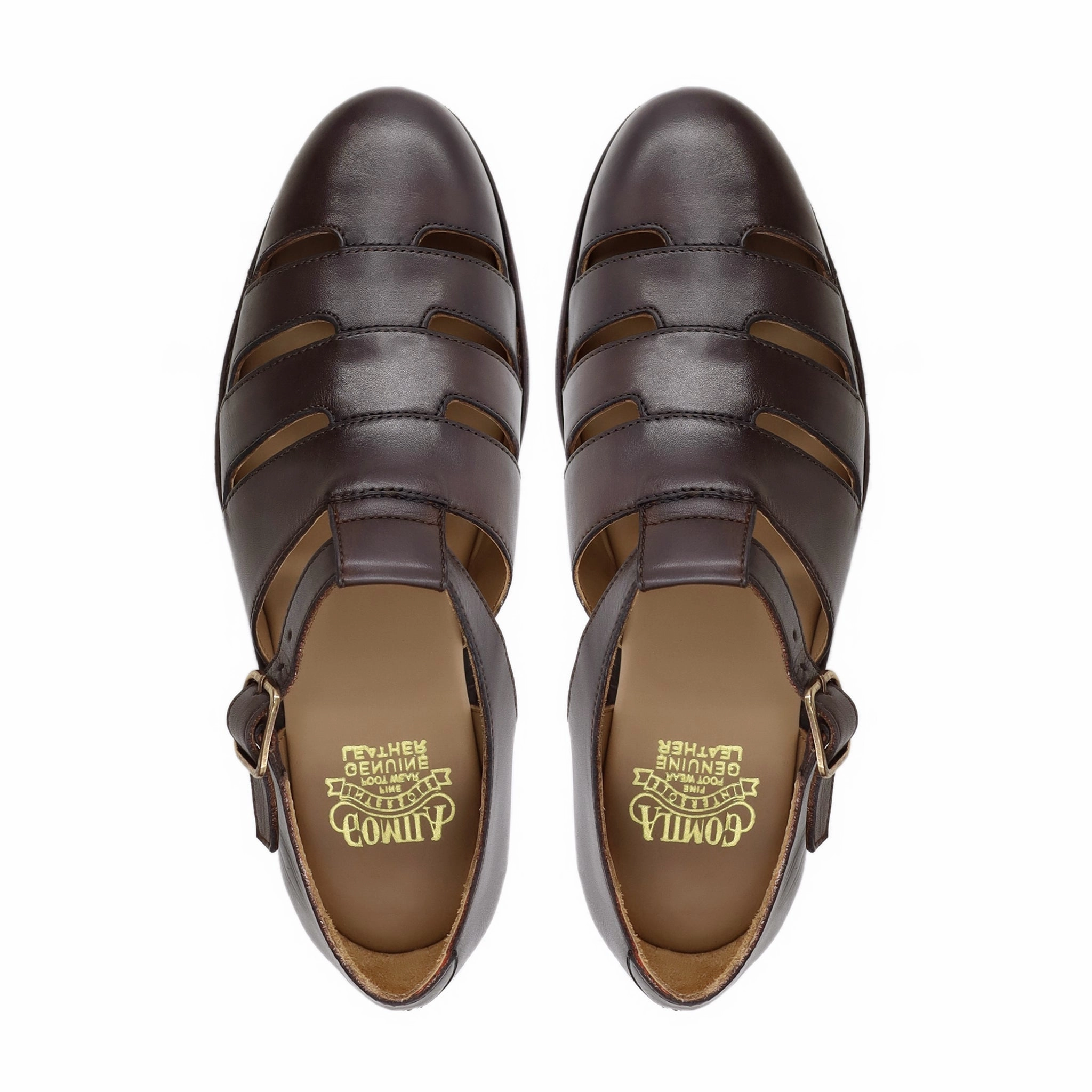 Sequin Flat Sandals Palladis - Men's Dark Brown Calf Leather Sandal