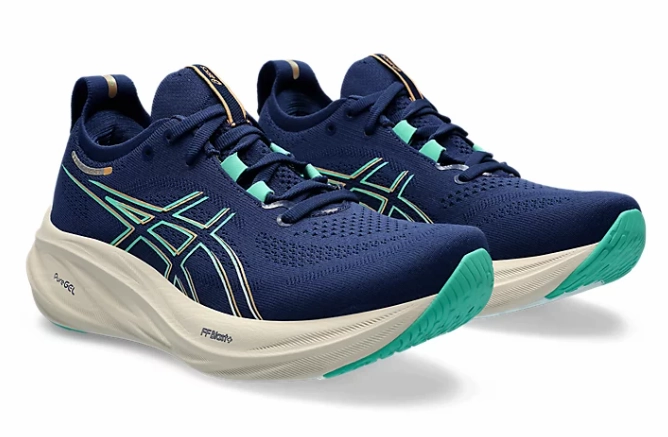 ASICS Gel Nimbus 26 (Blue Expanse/Aurora Green) - Women's Best Shoes For Running High Arches